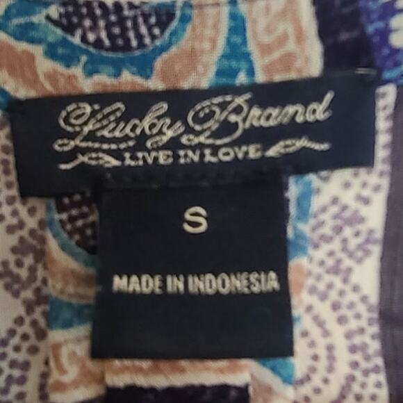 Multicolor Button Front Blouse sz S, Lucky Brand Women's Shirt/Overshirt - Picture 4 of 8